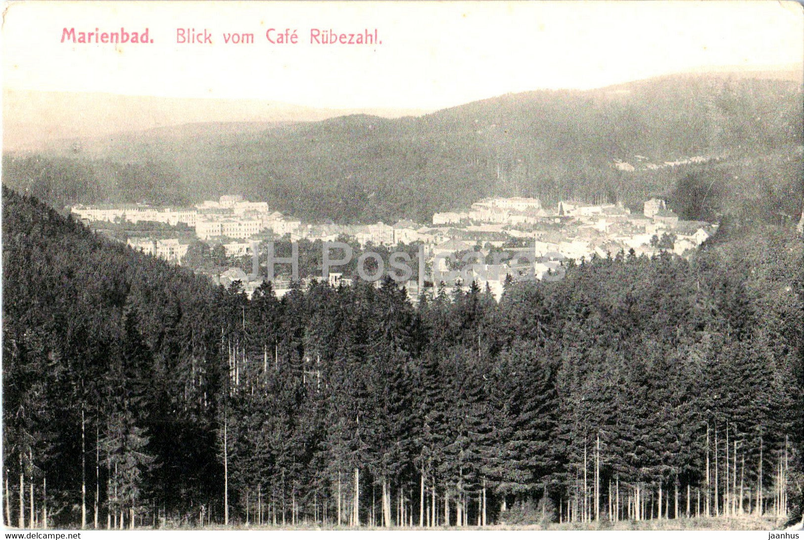 Marienbad - Marianske Lazne - Blick vom Cafe Rubezahl - old postcard - 1927 - Czech Republic - unused - JH Postcards