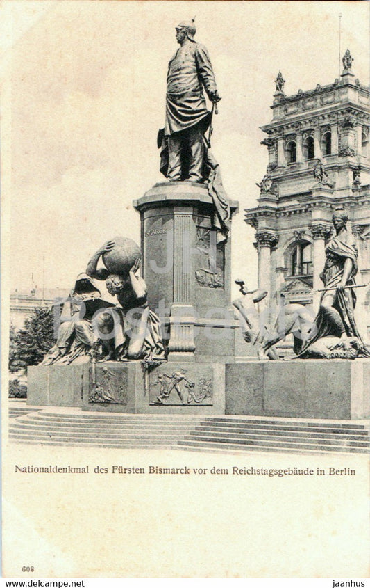 Berlin - Nationaldenkmal des Fursten Bismarck vor dem Reichstagsgebaude - monument 603 - old postcard - Germany - unused - JH Postcards