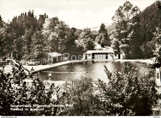 Sommerfrische Wittgendorf - Waldbad im Auegrund - pool - old postcard - 1977 - Germany DDR - used - JH Postcards