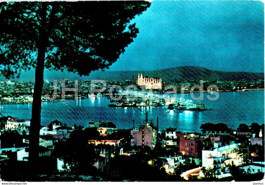 Mallorca - Vista Parcial - De Noche - Partial view at night - 792 - Spain - used - JH Postcards