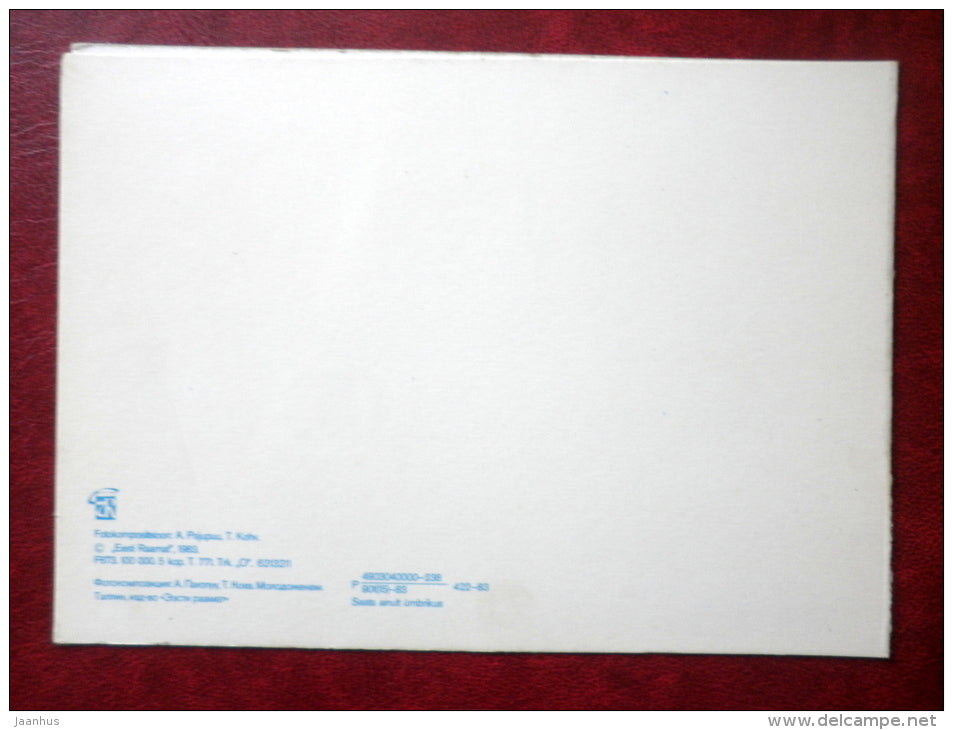 New Year Greeting card - composition - flowers - 1983 - Estonia USSR - unused - JH Postcards
