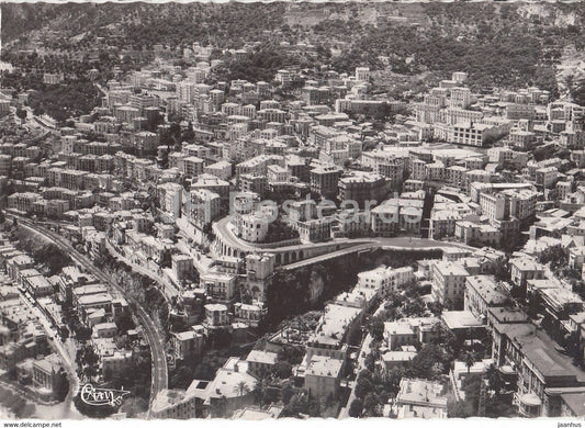 La Condamine - Vue generale aerienne le Pont Ste Devote - old postcard - 1952 - Monaco - used - JH Postcards