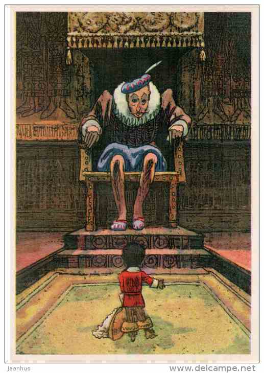 Tom Thumb - king - throne - Fairy Tale by Charles Perrault - 1976 - Russia USSR - unused - JH Postcards