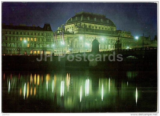 Praha - Prague - View of National Theatre from Strelecky Island - Czechoslovakia - Czech - unused - JH Postcards