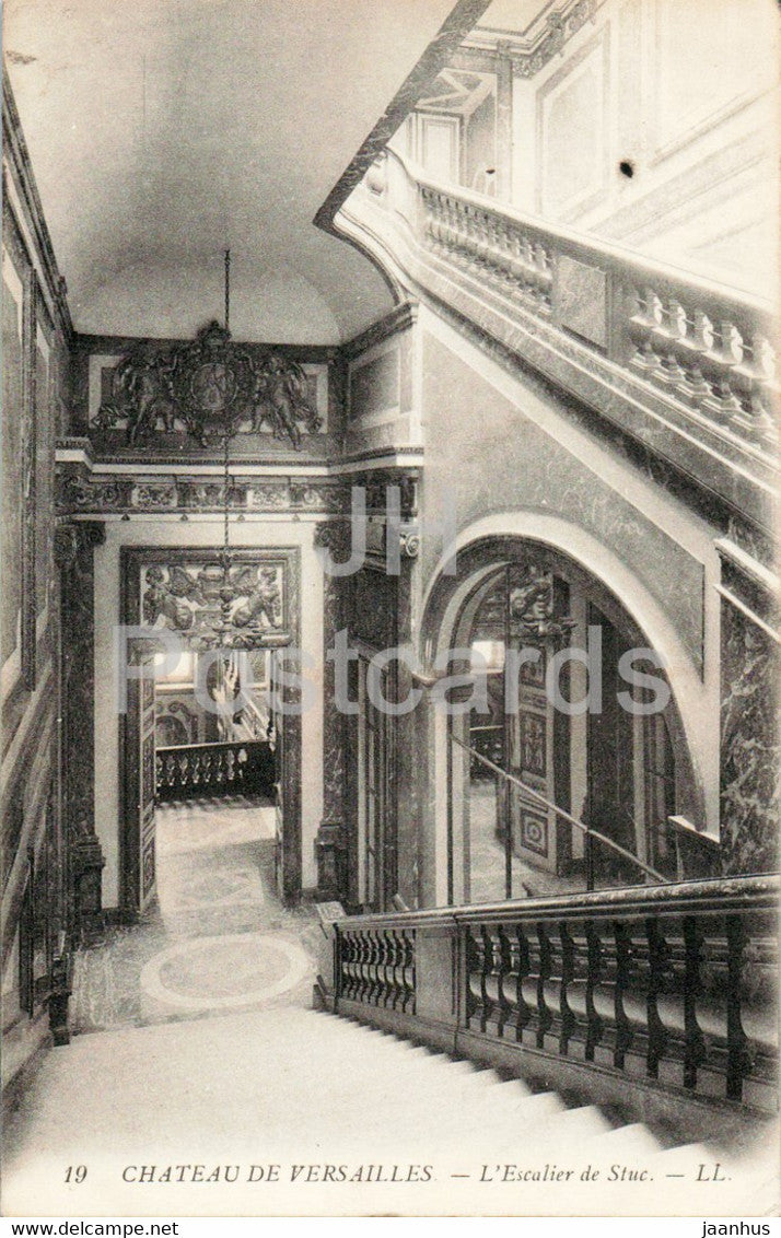 Chateau de Versailles - L'Escalier de Stuc - 19 - old postcard - 1916 - France - used - JH Postcards