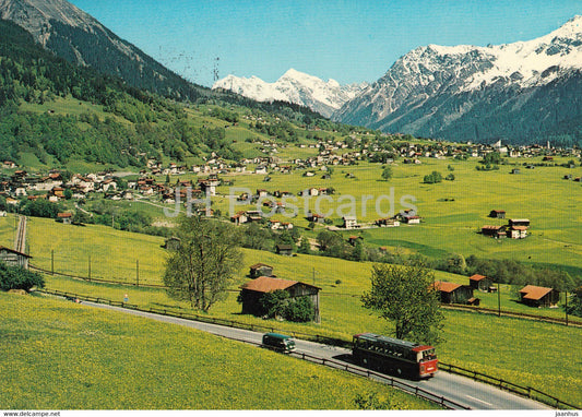 Klosters Dorf und Platz - Vereina Weisshorn - Gatschiefer - bus - 1974 - Switzerland - used - JH Postcards