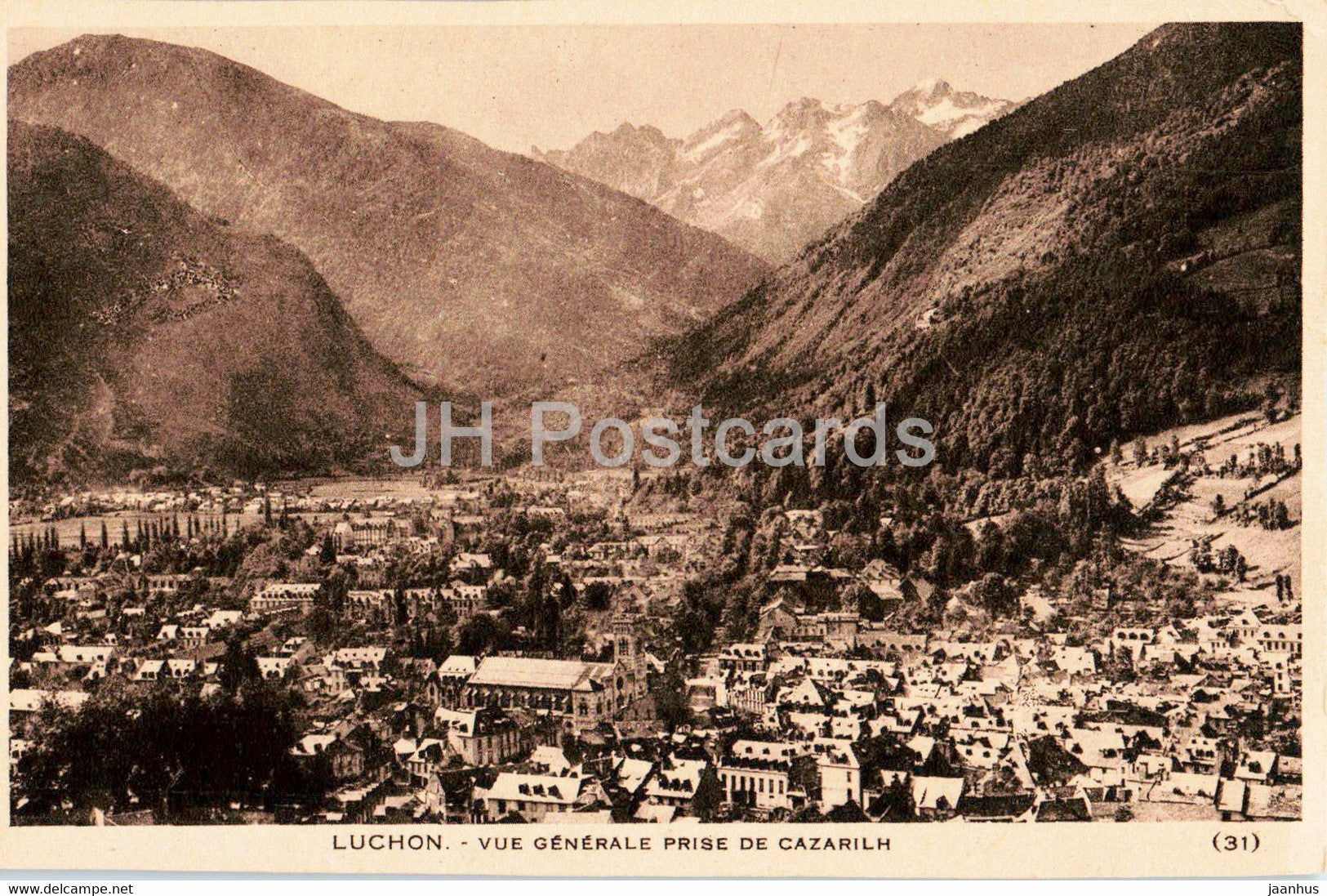 Luchon - Vue Generale Prise de Cazarilh - 31 - old postcard - France - unused - JH Postcards