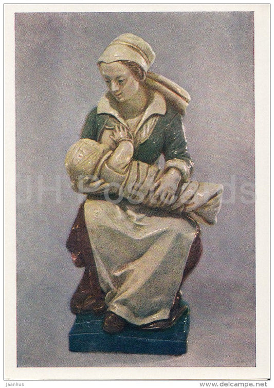 pottery by Master from Avon - Nurse - faience - French art - 1963 - Russia USSR - unused - JH Postcards