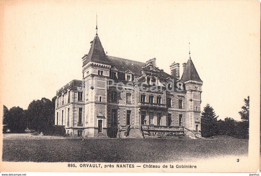 Orvault pres Nantes - Chateau de la Gobiniere - castle - 895 - old postcard - France - unused - JH Postcards