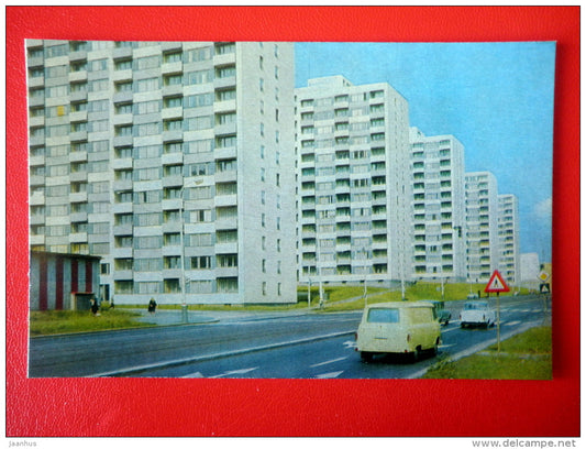 new residential area - cars - Prague - Praha - 1975 - Czech Republic - unused - JH Postcards