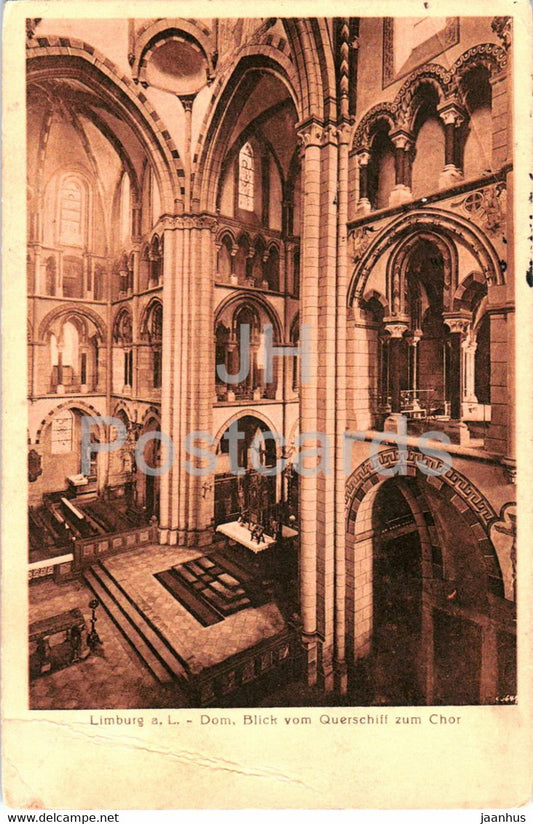 Limburg a L - Dom - Blick vom Querschiff zum Chor - cathedral - Feldpost - old postcard - 1917 - Germany - used - JH Postcards