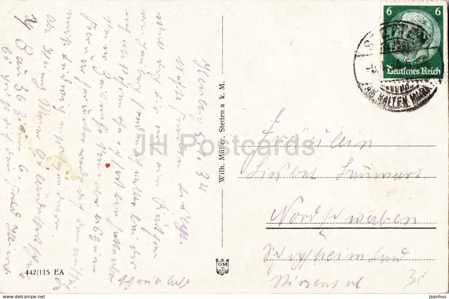 Burg Hohenzollern vom Flugzeug - carte postale ancienne - 1934 - Allemagne - utilisé