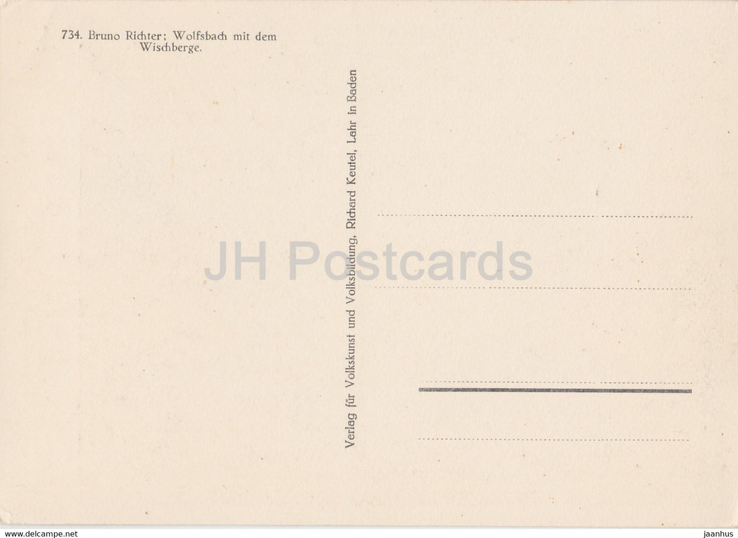 peinture de Bruno Richter - Wolfsbach mit dem Wischberge - 734 - Art allemand - Allemagne - inutilisé