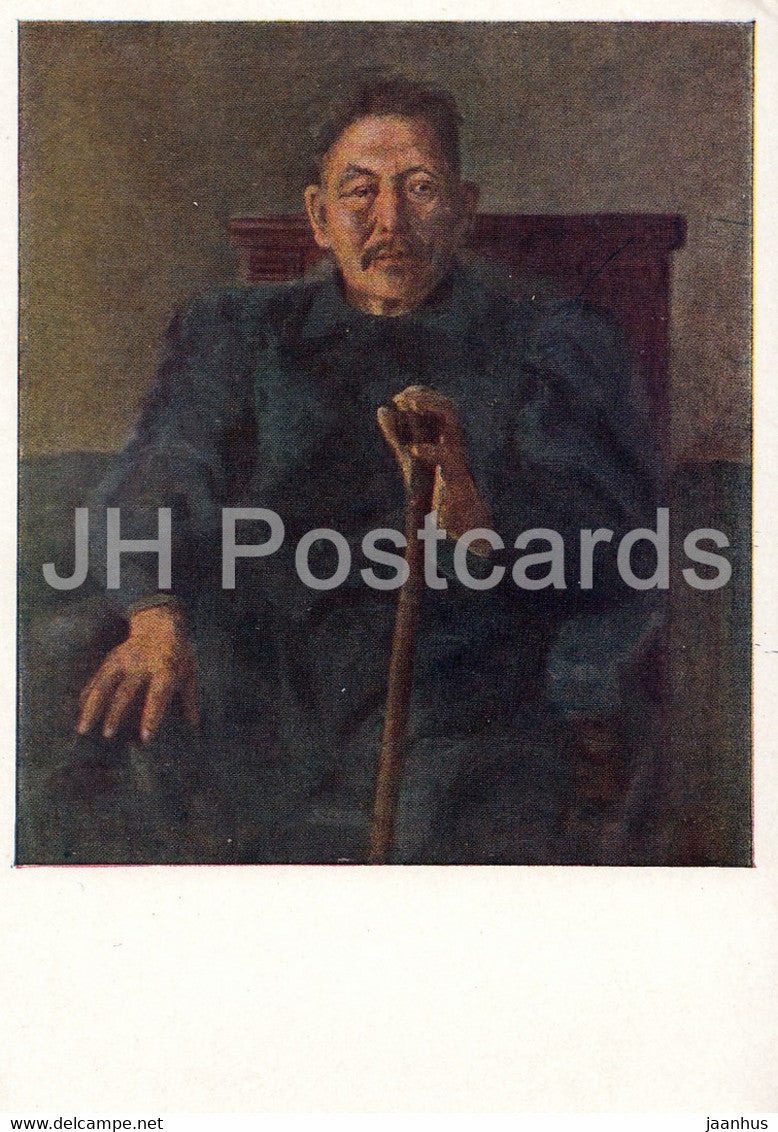 painting by N. Khristolyubov - portrait of a Yakut poet - Yakutia Sakha Russian art - 1958 - Russia USSR - unused - JH Postcards