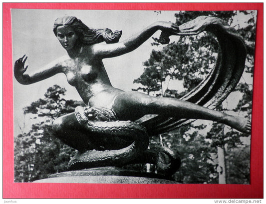 Egle - Queen of Grass-Snakes , sculpture - Palanga - 1966 - Lithuania USSR - unused - JH Postcards