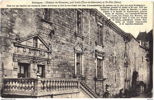 Gascogne - Chateau de Gramont pres Lavitet St Clar - old postcard - France - unused - JH Postcards