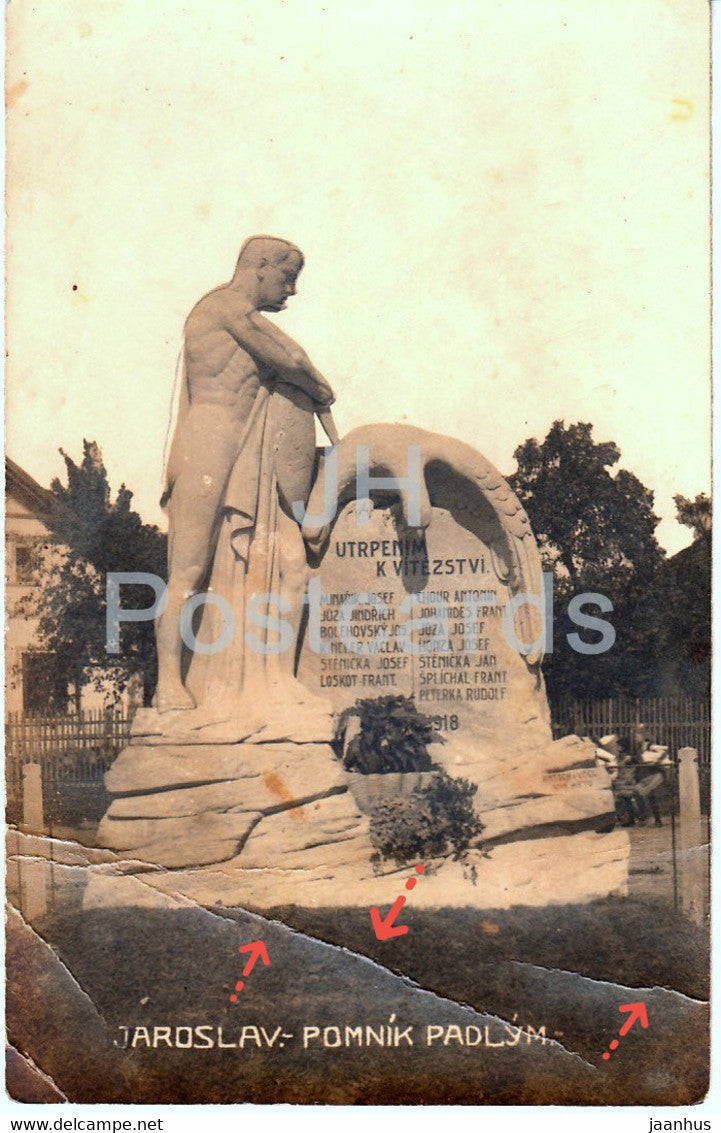 Jaroslav - Pomnik Padlym - monument - old postcard - Czech Republic - unused - JH Postcards