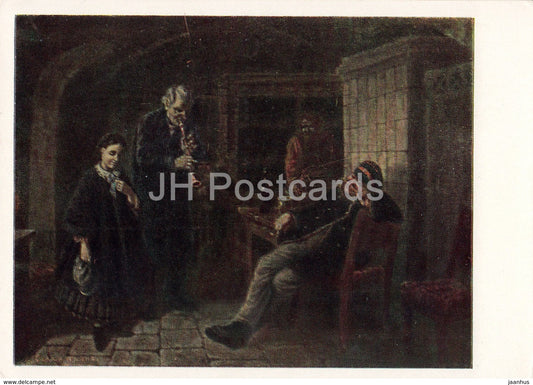 painting by L. Solomatkin - In the brek - musician - Russian art - 1967 - Russia USSR - unused - JH Postcards