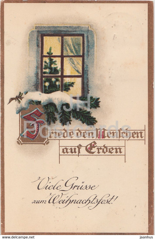 Christmas Greeting Card - Viele Grusse zum Weihnachtsfest - HWB SER 1376 - old postcard - 1917 - Germany - used - JH Postcards