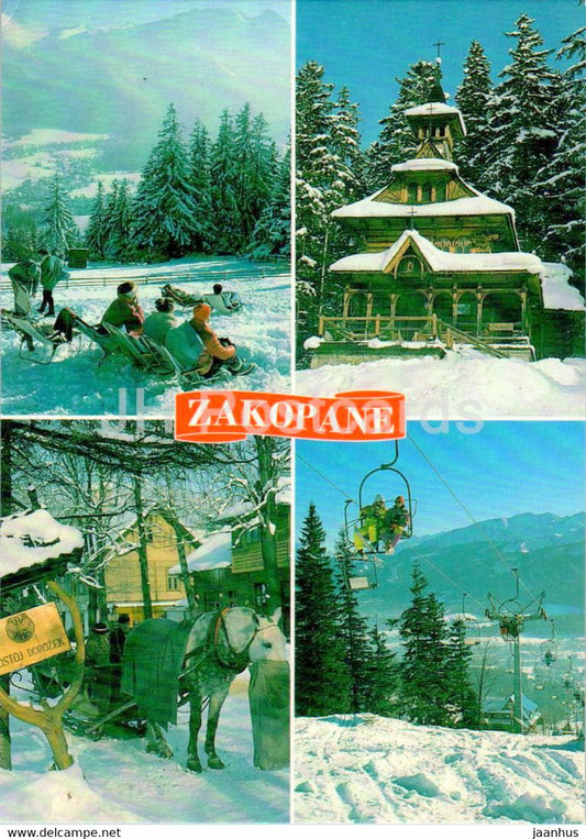 Zakopane - Butorowy Wierch - skilift - horse - multiview - Poland - unused - JH Postcards