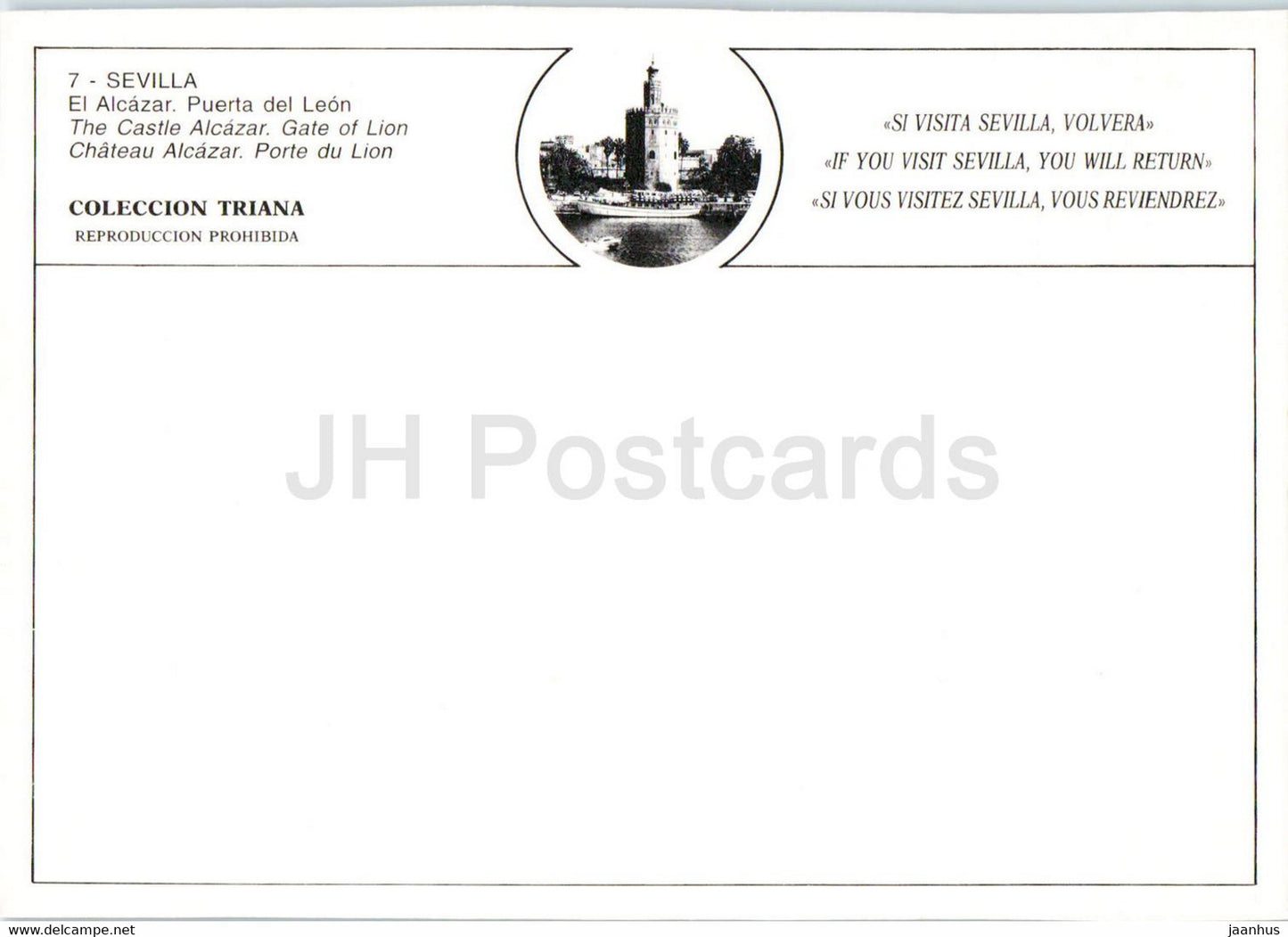 Sevilla - El Alcazar - Puerta del Leon - castle - Gate of Lion - horse - 7 - Spain - unused