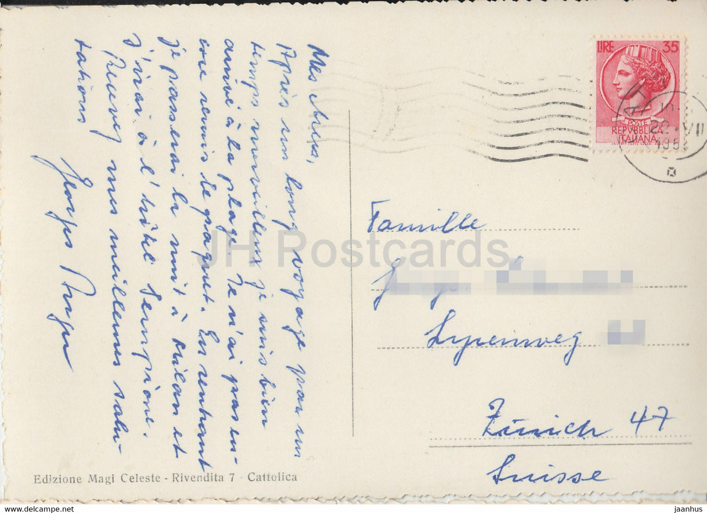 Cattolica - Porto - port - sailing boat - old postcard - 1950s - Italy - used