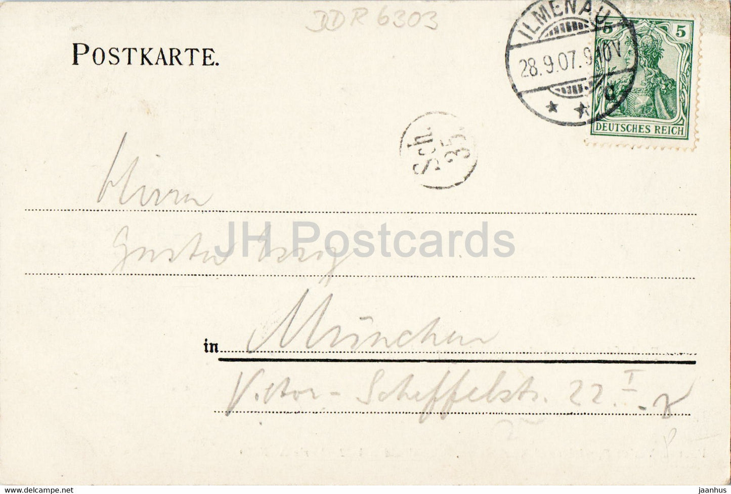 Bad Elgersburg im Thüringer Wald - alte Postkarte - 1907 - Deutschland - gebraucht