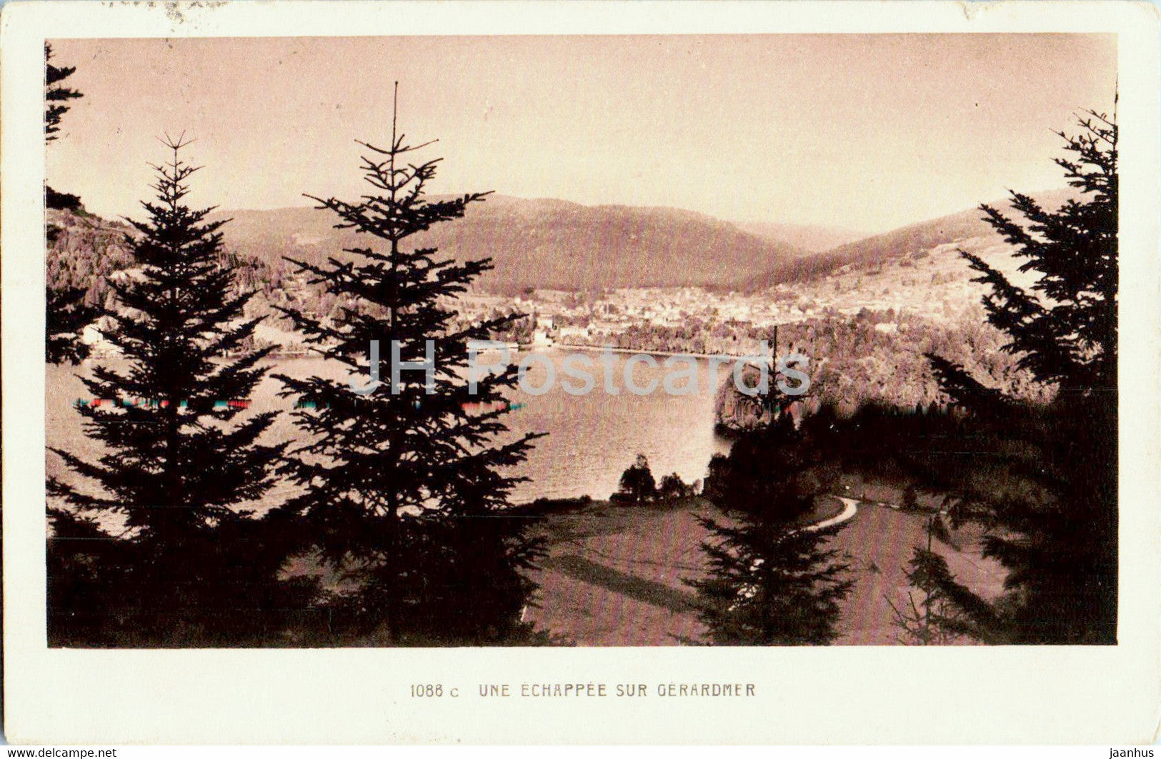 Une Echappee sur Gerardmer - 1088 - old postcard - France - used - JH Postcards