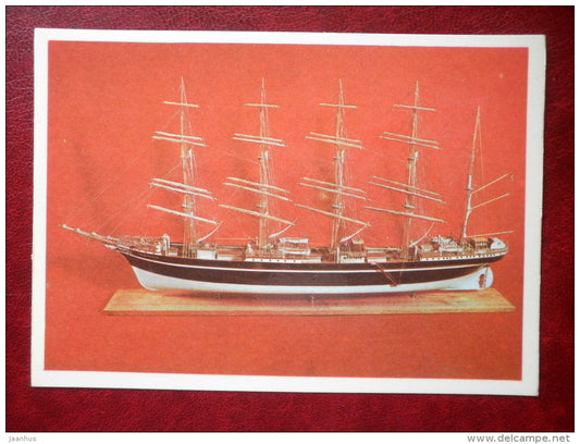 the barque Kopenhagen  - model ship - 1979 - Estonia USSR - unused - JH Postcards