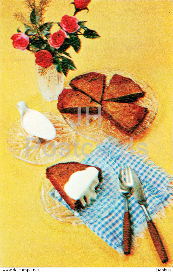 Beet Cake - recipes - dishes - cooking - 1982 - Russia USSR - unused - JH Postcards