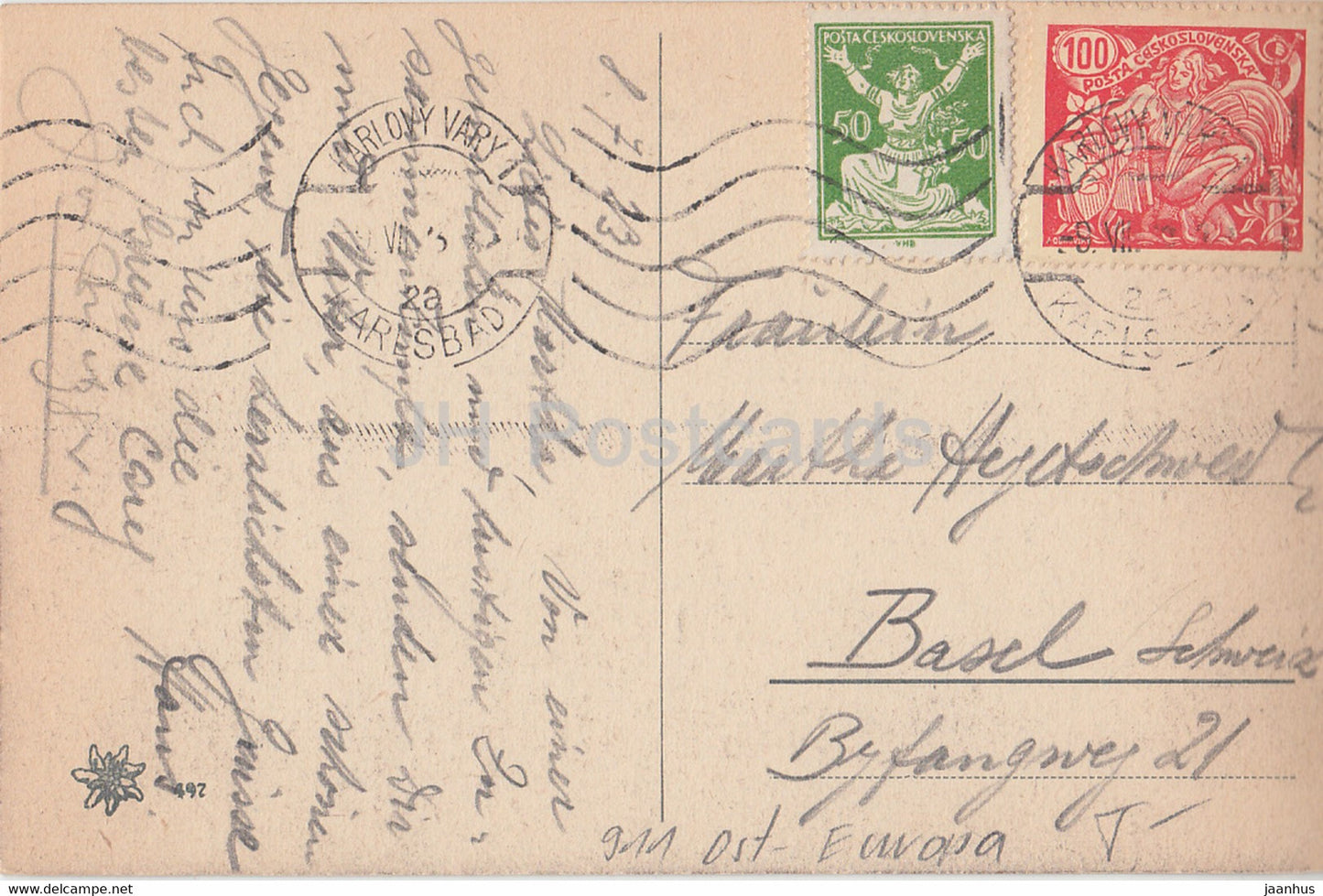 Karlovy Vary - Karlsbad - Kaiserpark - old postcard - Czechoslovakia - Czech Republic - used