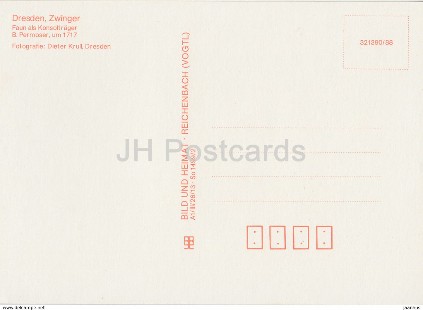 Dresden Zwinger - Faun als Konsoltrager 1717 - Barokplastik in Dresden - sculpture - art - DDR Germany - unused