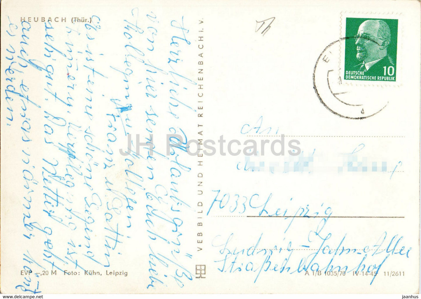Heubach - Thur - old postcard - Germany DDR - used