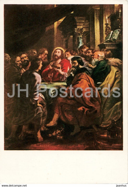 painting by Peter Paul Rubens - L Ultima Cena - Last Supper - Flemish art - Italy - unused - JH Postcards