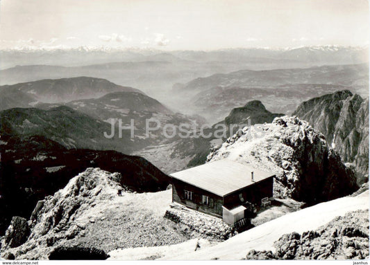 Rifugio Passo Santner 2741 m verso l' Ortles e Alpi Venoste - old postcard - Italy - unused - JH Postcards