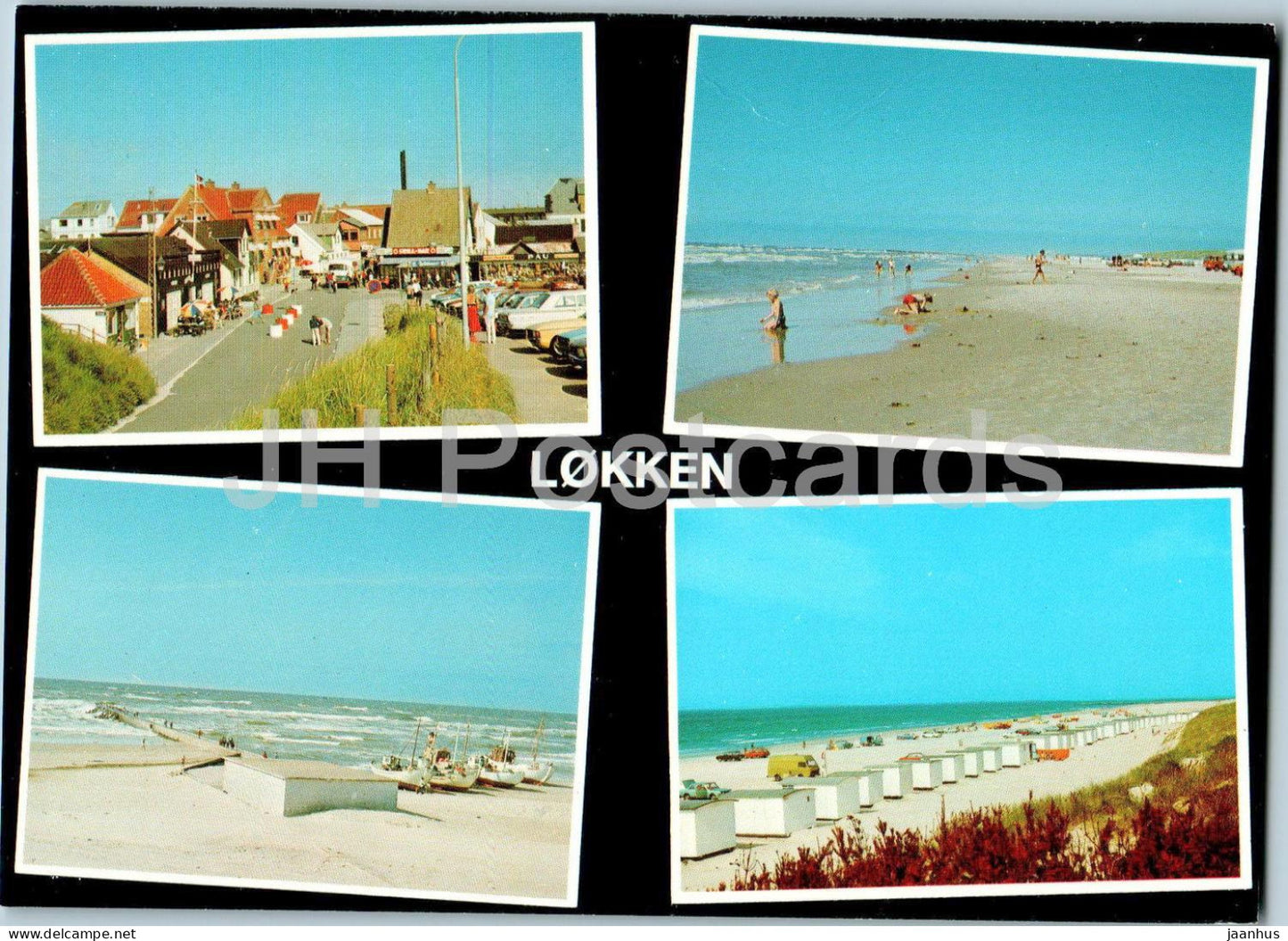 Lokken - beach - street - multiview - 1987 - Denmark - used - JH Postcards
