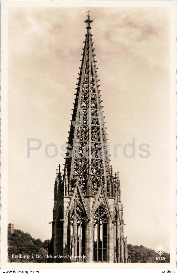 Freiburg i Br - Munster Pyramide - cathedral - old postcard - Germany - unused - JH Postcards