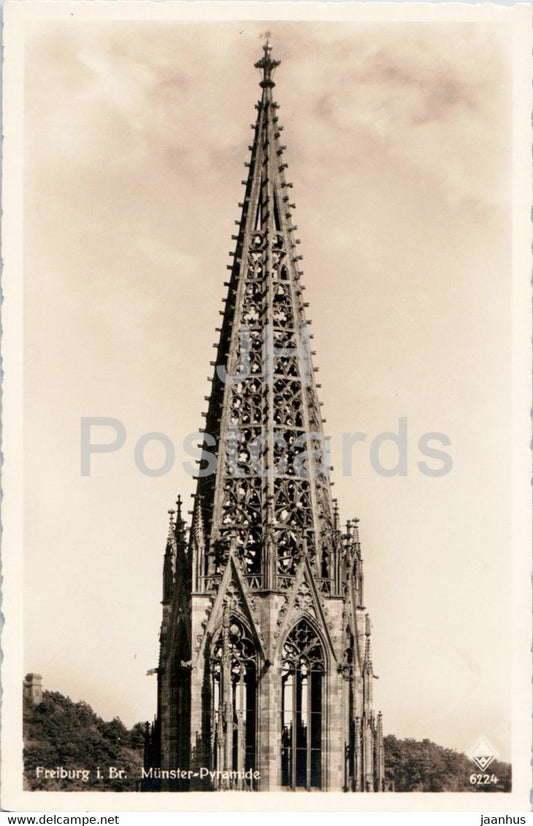 Freiburg i Br - Munster Pyramide - cathedral - old postcard - Germany - unused - JH Postcards