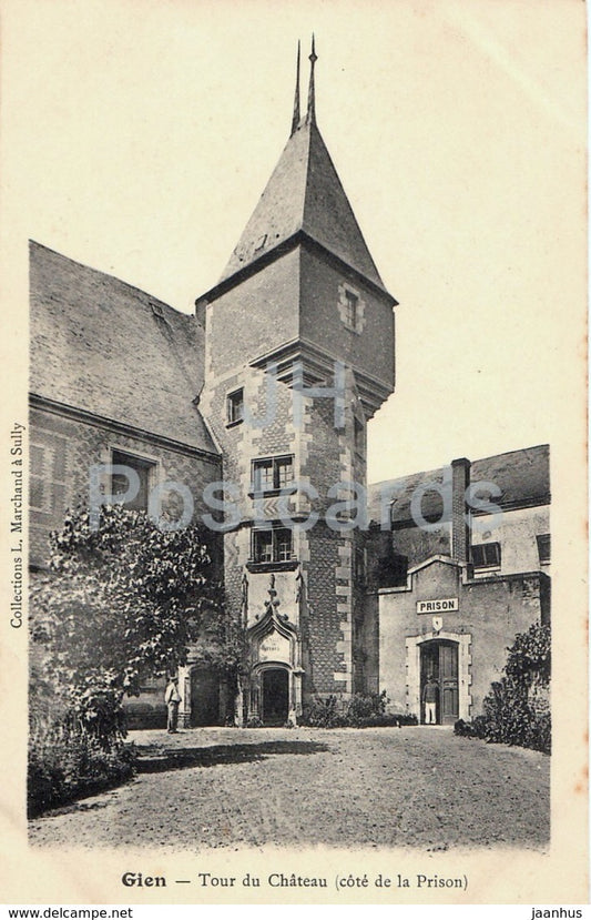Gien - Tour du Chateau - cote de la Prison - castle - 3601 - old postcard - France - unused - JH Postcards