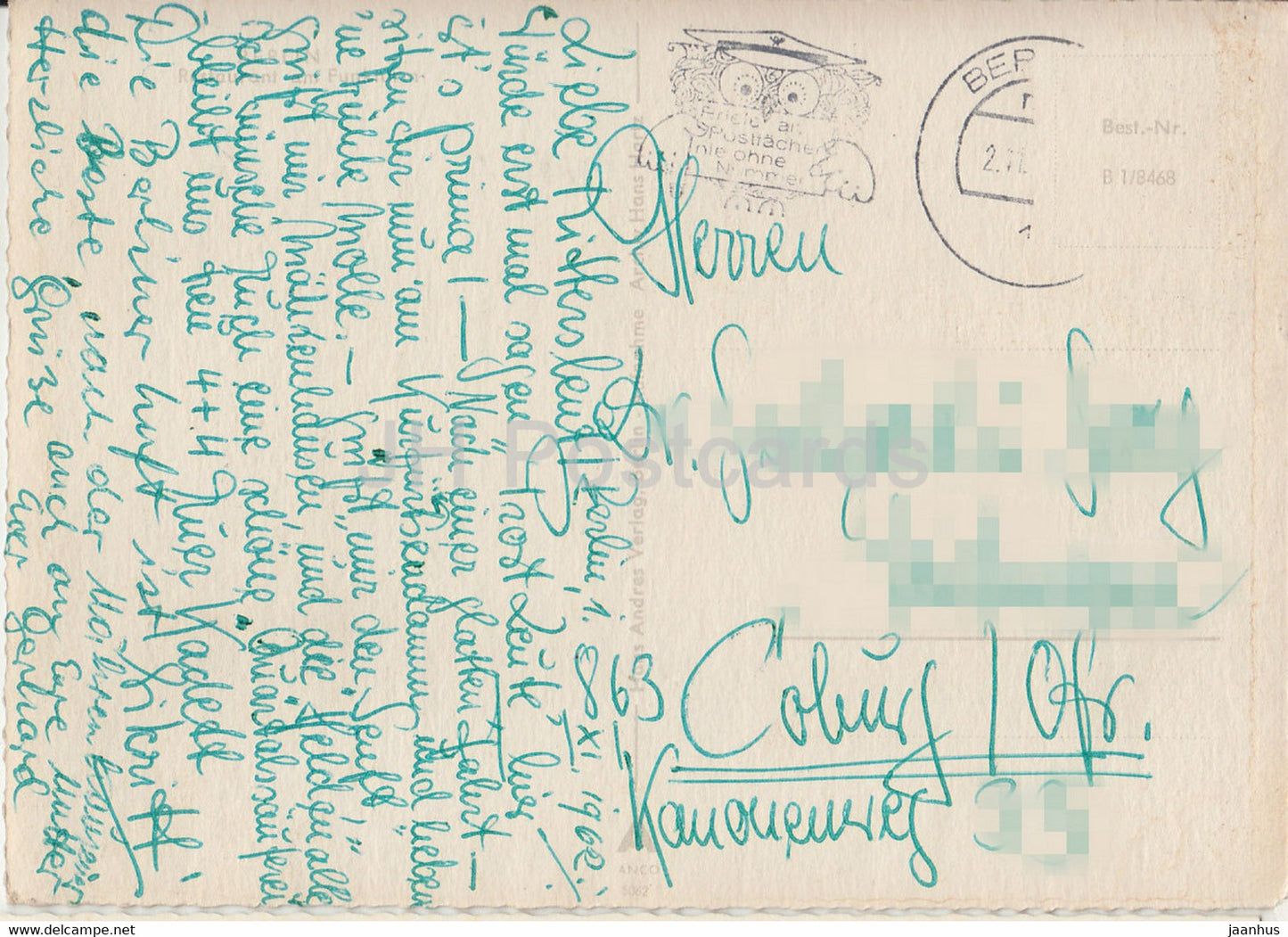 Berlin - restaurant - 1962 - Allemagne - utilisé