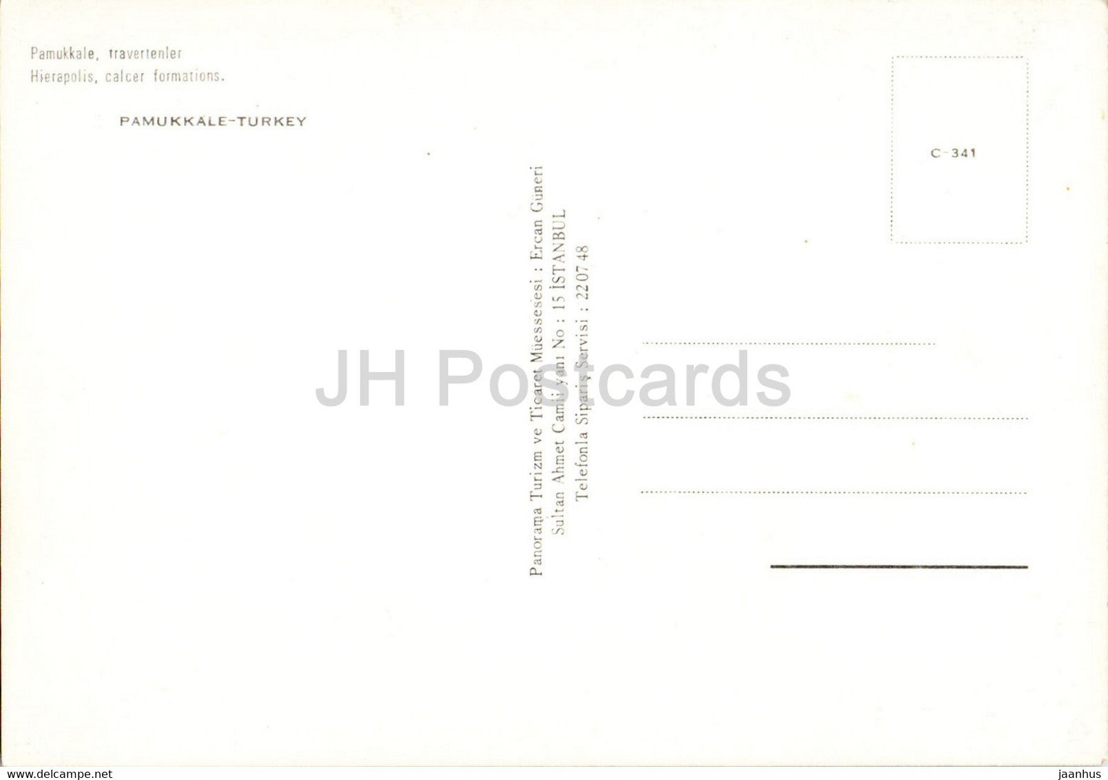 Hierapolis calcer formations Pamukkale Turkey unused JH Postcards