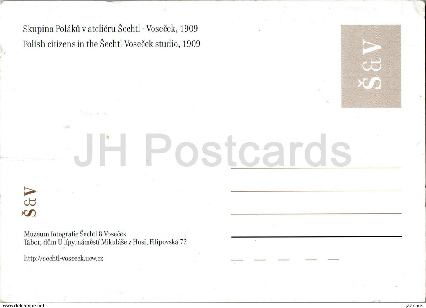 Skupina Polaku v atelieru Sechtl Vosecek - Citoyens polonais en studio - REPRODUCTION ! - République tchèque - inutilisé 