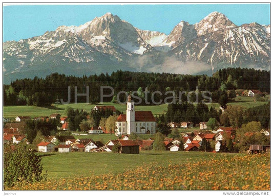 Lechbruck am See , Allgäu mit Tiroler und Allgäuer Alpen  - Gehrenspitze , Kellenspitze - Germany - 1983 gelaufen - JH Postcards