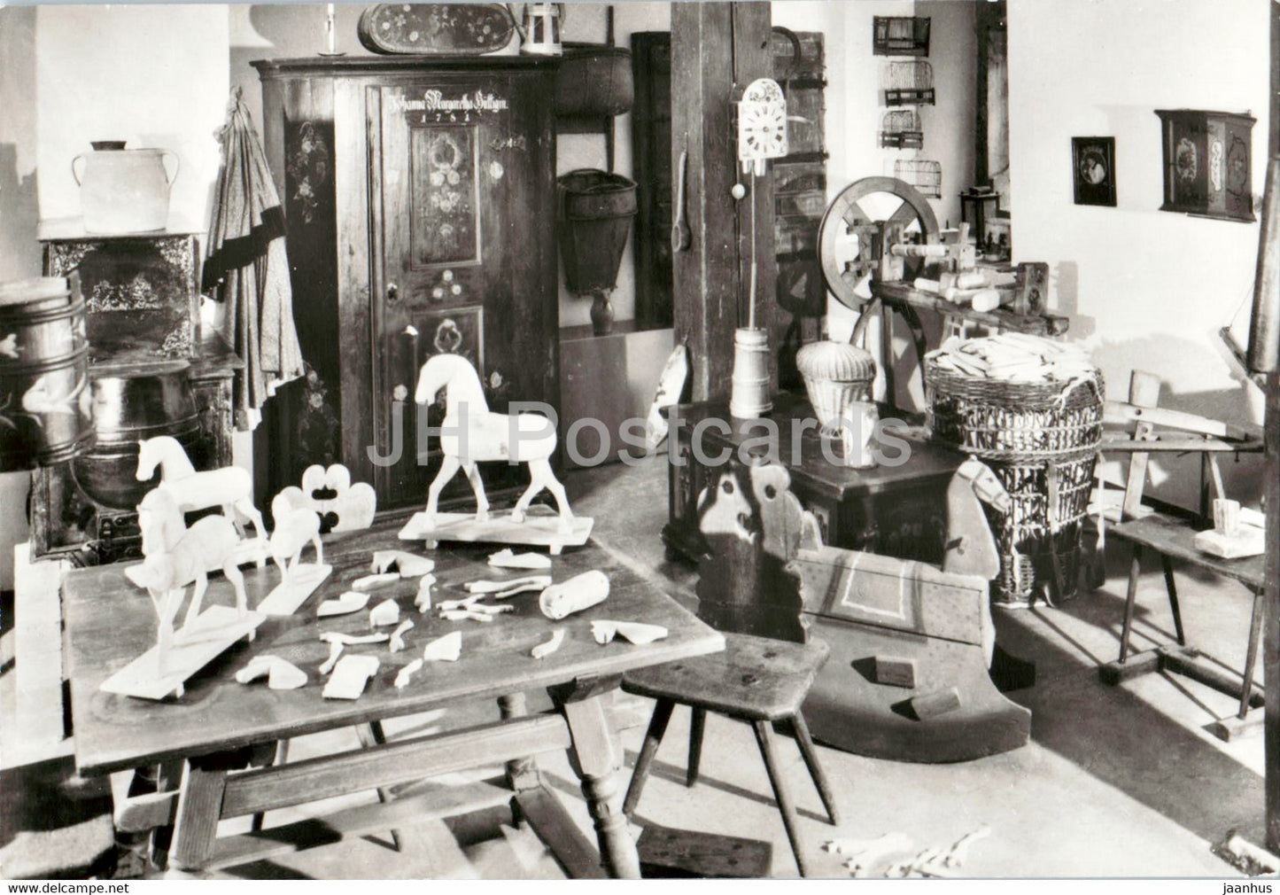 Schleusingen - Spielzeugmuseum - Schnitzerstube - Toy Museum - horse - 2 - Germany DDR - used - JH Postcards