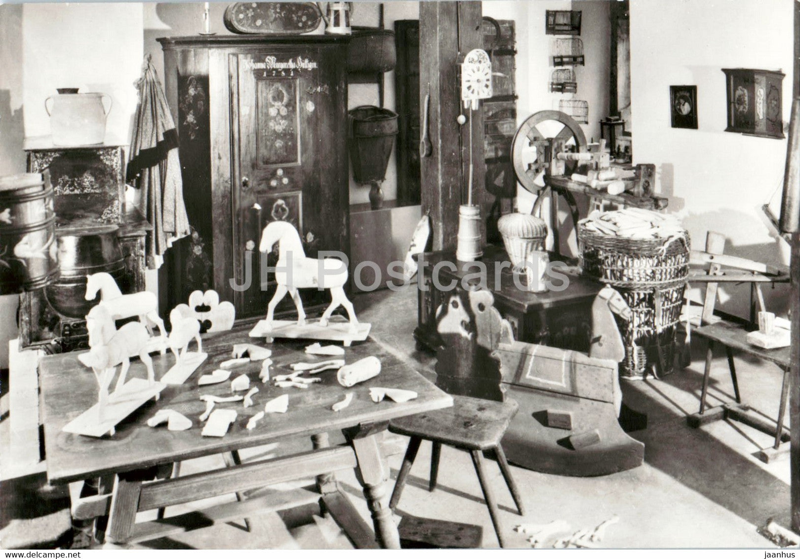 Schleusingen - Spielzeugmuseum - Schnitzerstube - Toy Museum - horse - 2 - Germany DDR - used - JH Postcards