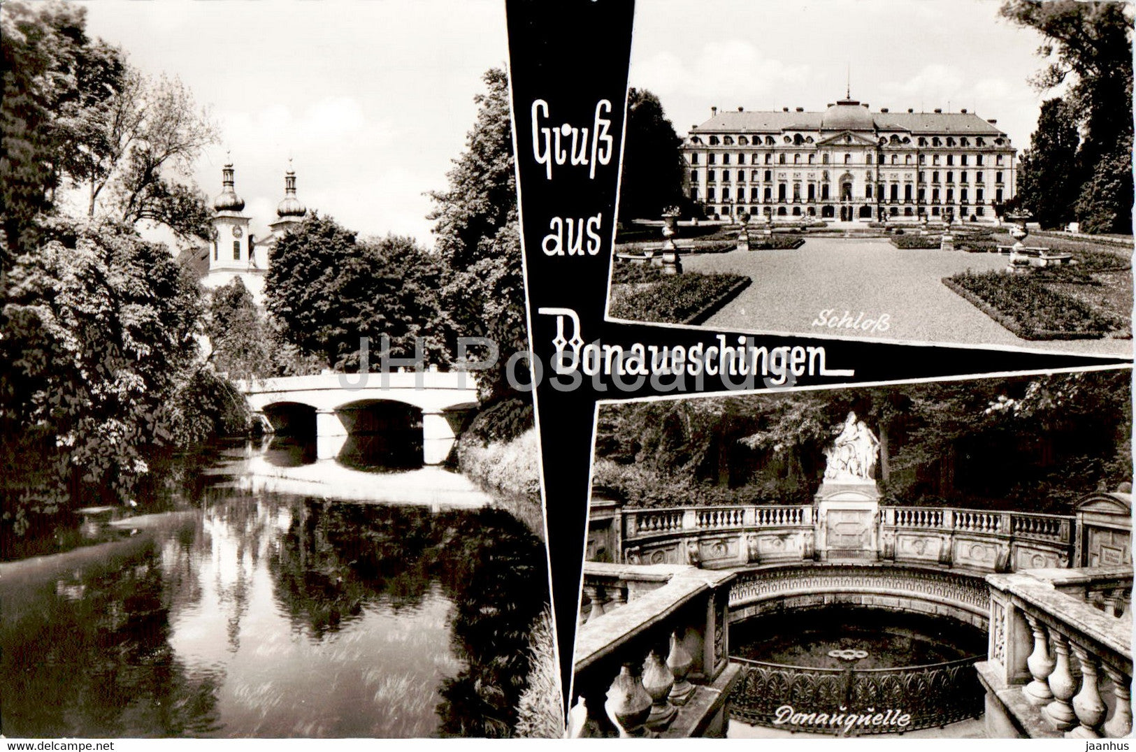 Gruss aus Donaueschingen - Schloss - Donauquelle - 1968 - Germany - used - JH Postcards