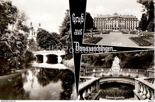 Gruss aus Donaueschingen - Schloss - Donauquelle - 1968 - Germany - used - JH Postcards