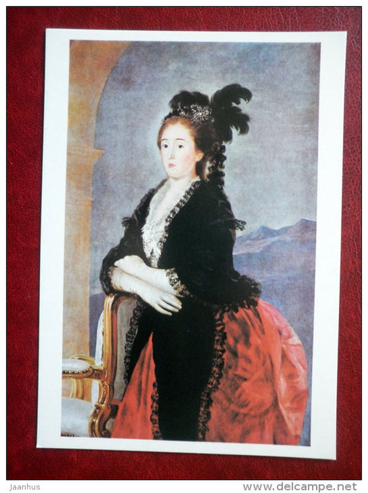 painting by Francisco Goya - Portrait of Maria Teresa de Vallabriga , 1783 - spanish art - unused - JH Postcards
