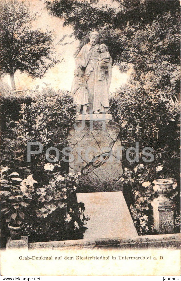 Grab Denkmal auf dem Klosterfriedhof in Untermarchtal a D - monument - old postcard - 1918 - Germany - used - JH Postcards