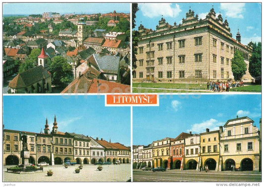 Litomysl - town views - square - streets - Czechoslovakia - Czech - unused - JH Postcards